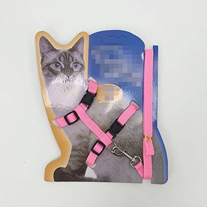 2 Pcs Adjustable Bunny Rabbit Harness with Leash Cat Puppy Walking Harness Leash Pet Harness Leash for Pigs Hamster Small Animals Pink and Light Blue