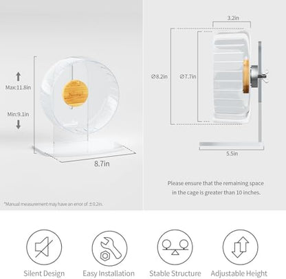Niteangel Super-Silent Hamster Exercise Wheel: Quiet 8.2 inch Running Wheel