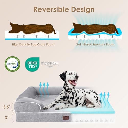 EHEYCIGA Orthopedic XXL Dog Bed, Waterproof Washable XL Big Pet Bed 52"