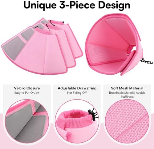 Queenmore Dog Cone Collar Soft Cone for Dogs to Stop Licking After Surgery