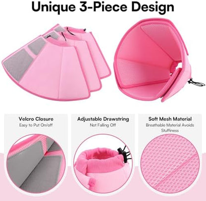 Queenmore Soft Dog Cone for Small Dogs, Adjustable Comfy Dog Cone Collar