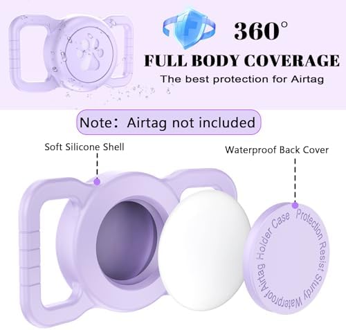 SANKALA Airtag Dog Collar Holder, Purple, 1 Pack