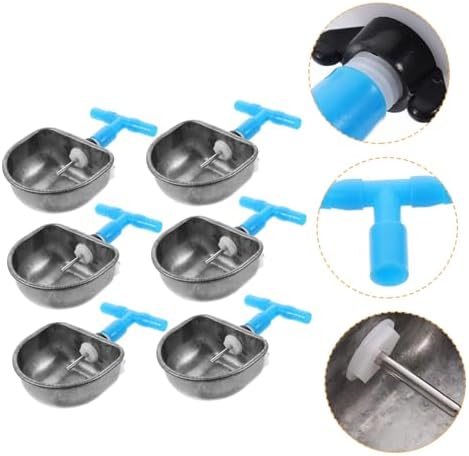 Milisten 6pcs Automatic Rabbit Water Bowl Stainless Steel Water Feeder