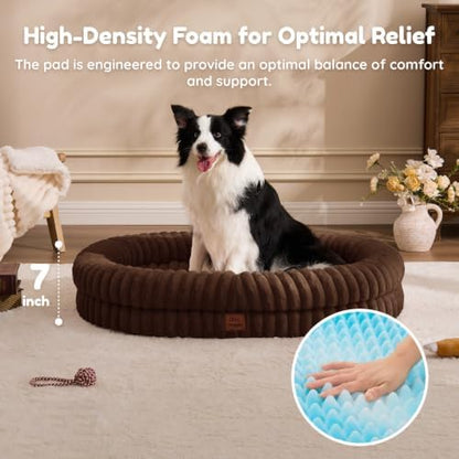 ChiXnuggle Orthopedic Dog Bed, Washable Cover, Faux Fur Bolster Pet Couch