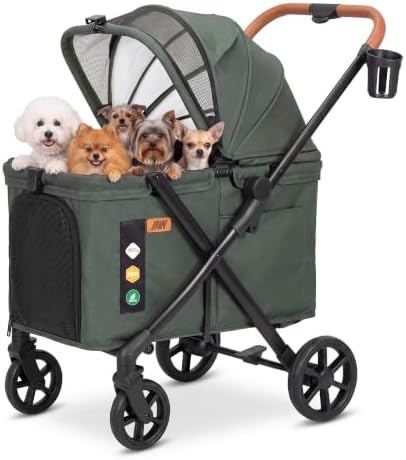 JWX Pet Stroller for Medium and Large Dogs, 77 lb Capacity, Foldable