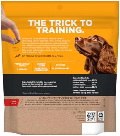 Cloud Star Tricky Trainers Crunchy Dog Treats, Cheddar Cheese, 12 oz. Pouch