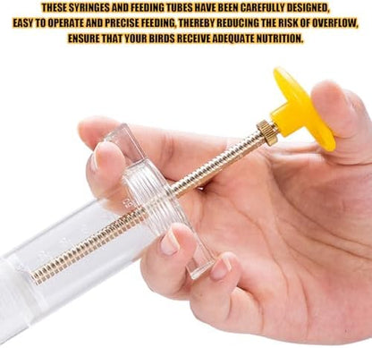 Baby Bird Feeding Syringe Set, Small Pet Parrot Feeding Tubes for Birds, Hand Feeding Tubes Kit Parrot Feeder Food Feeding & Watering Supplies for Small Pet Baby Birds (10ML)
