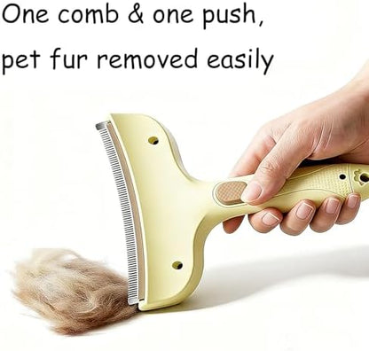 Professional Pet Deshedding Brush for Loose Undercoat Fur, Pet Grooming Comb for Long & Short Haired Dogs Cats, Gentle Skin Friendly