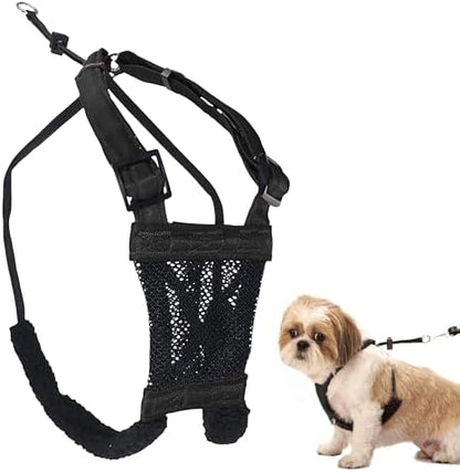Sporn No Pull Dog Harness, Durable Nylon Mesh Harness for Small Dogs, No Choke Design, Padded Restraint Sleeves, Adjustable Fit, Easy On/Off, Ideal for Small Breeds, Black