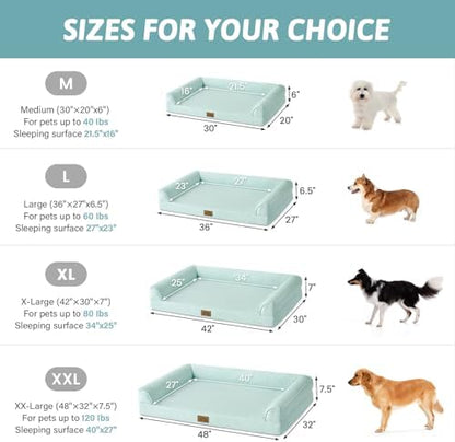 COZY KISS Cooling Dog Bed for Small Dogs, 30" Orthopedic Pet Sofa