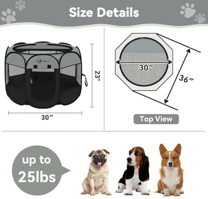 Siedihit Dog Cat Playpen, Puppy Pet Playpen Indoor for Dog Crate Tent