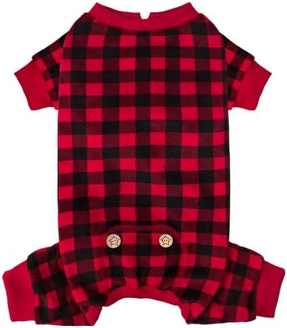 KYEESE Velvet Dog Pajamas for Small Medium Dog Soft Plaid Onesie Daily Wear