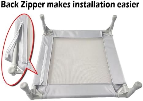 Pozico Elevated Pet Bed with Breathable Mesh for Small Cat and Dog, Raised Cooling Pet Cot for Puppy and Kitty, 18.9x18.9 inch (Gray)