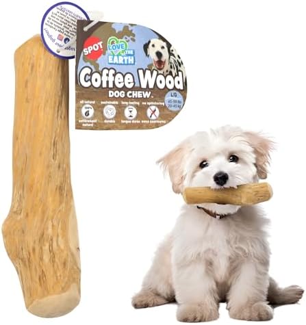 SPOT Coffee Wood Dog Chew Toy – 100% Natural & Sustainably Sourced Non-Splintering Wood from Coffee Plants, Long Lasting, Durable Toy for Aggressive Chewers, for Medium Dogs and Puppies Up to 44lbs