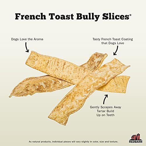 Redbarn Bully Slices for Dogs, Highly Palatable, Long-Lasting Natural Dental Treats with Functional Ingredients, 9 oz. (Pack of 3) - French Toast