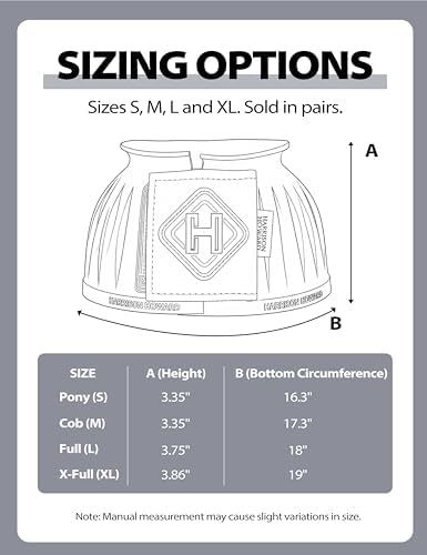 Harrison Howard Rubber Bell Boots for Horses, Hoof Overreach Protection for Horses, w/Upgraded Leather Touch Tape