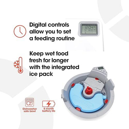 Cat Mate C300 Automatic Digital Pet Feeder for Dogs and Cats BPA and BHT Free with Ice Pack