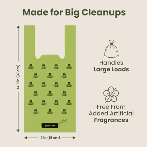 Pogi's 300 Unscented Dog Poop Bags with Handles - Earth-Friendly, Leak-Proof, Ultra Thick, 4+ Month Supply (Pack of 2)