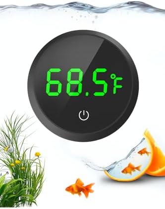 QZQ Fish Tank Thermometer Aquarium Thermometer Wireless Touch Stick Digital Aquarium Thermometer LED Display ±1°F for Monitoring The Fish Tank Aquarium Temperature Accessories (Black)