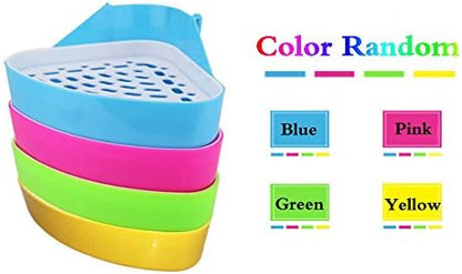 Pet Small Rat Toilet, Square Potty Trainer Corner Litter Bedding Box Pet Pan for Small Animal/Rabbit/Guinea Pig/galesaur/Ferret (Triangle)