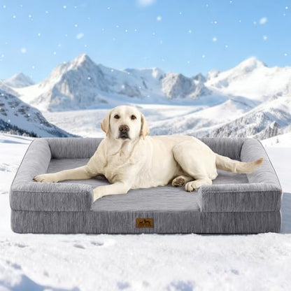 COZY KISS Orthopedic Dog Cooling Bed Washable for Extra Large Dogs, XL