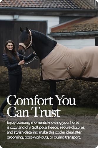 HORZE Kiel Horse Blankets for Real Horses, Fleece Horse Cooler Sheet