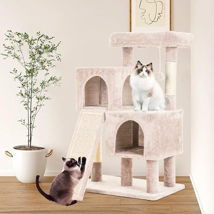 FDW | 36" Cat Tree Tower | Beige | Sturdy Multi-Level Cat Tree