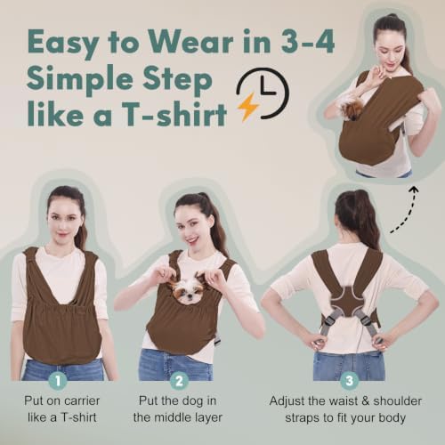 Supet Dog Sling Carrier for Small Pet, Adjustable Hands Free Front Backpack