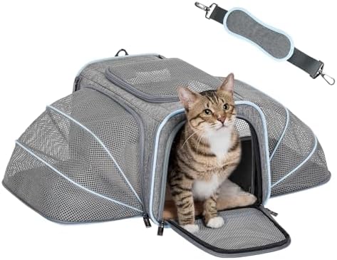 Petsfit Small Double Expandable Cat Carrier for Kittens and Air Travel