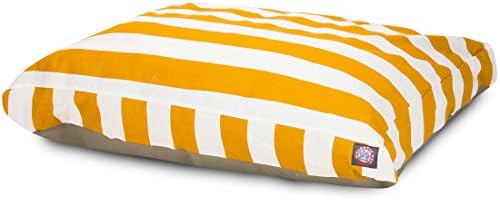 Majestic Pet Medium Dog Bed, Rectangular, Polyester, Washable, 36x29x4 Inch, Yellow