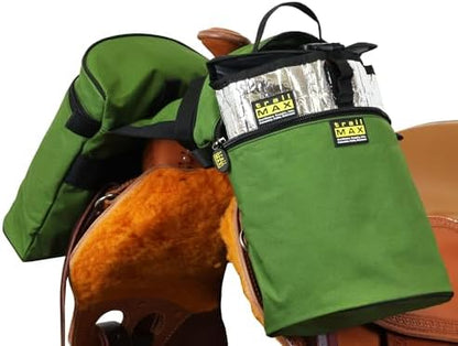 TrailMax Horse Horn Bags for Trail Riding – Medium & Large Western Saddle Horn Bags for Horses & Mules, Insulated Trail Gear with Secure Fit & Grab-and-Go Liners, Large, Olive