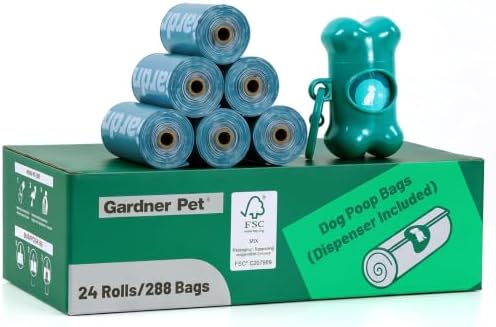 Gardner Pet Dog Poop Bags Rolls, 288Count Poop Bags for Dogs Extra Thick