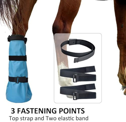 yeezo Easy Use Hoof Soaking Boot for Horse Soaker Bag Equine Soaking Boot Hooves Care Treatment Bucket Soaker Sack with EVA Pad and 2 Elastic Bands