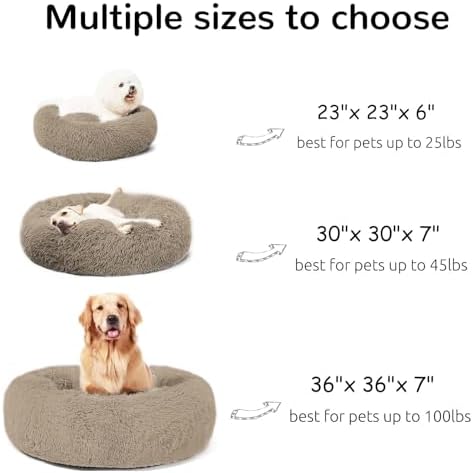 Hachikitty Calming Donut Cuddler Dog Beds, Medium & Large, 24''