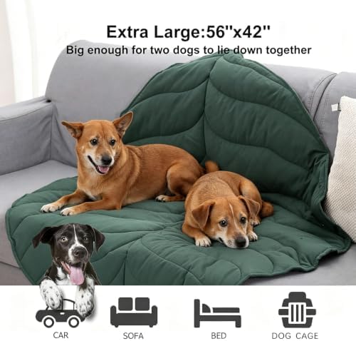 Letalong Extra Large Leaf Shaped Dog Blanket 56x42, Soft Plush Puppy Bed Mat for Small Medium Large Dogs, Machine Washable Pet Throw for Couch, Sofa & Furniture Protection, Durable & Cozy