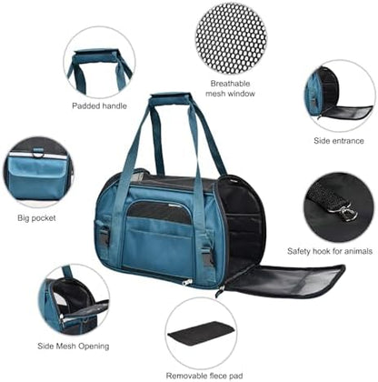 JESPET Soft-Sided Airline-Approved Dog & Cat Carrier Travel Bag