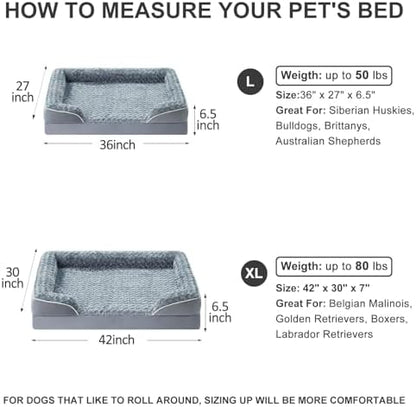WNPETHOME Orthopedic Washable XL Dog Bed for Senior Dog Cozy Sleep