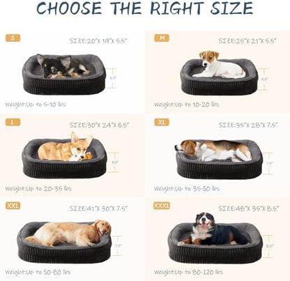 Orthopedic Dog Bed for Small Dogs Breeds, High Density Egg Crate Foam Dog Sofa Beds,Oval Kennel Bed, Pet Couch Bed with Four Sided Bolster, Removable Washable Cover& Non-Slip Bottom