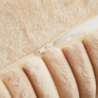 Modern Threads Ribbed Plush Two-Tone Cuddler Dog Bed, Ultra-Soft Faux Rabbit Fur, Supportive Bolstered Sides, Removable Washable Cover, Bed for Medium to Large Dogs, Cream, (34" L x 25" W x 9" Th)