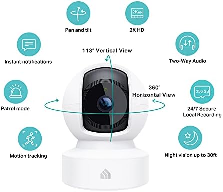 Kasa Smart 4MP 2K Security Camera Outdoor Wired & 2K Security Camera for Baby Monitor Pan Tilt, 4MP HD Indoor Camera with Motion Detection, Two-Way Audio, Night Vision