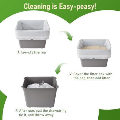 ZOMISIA Top Entry Cat Litter Box Liners - 20 Count 38" x 24" Litter Bags