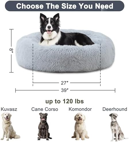 ELSKER&HOME 39'' Donut Dog Bed, Calming Dog Bed for Large Sized Dog