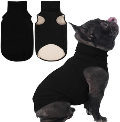 IECOii Dog Fleece Vest Sweater - Stretch Warm Pullover with Turtleneck