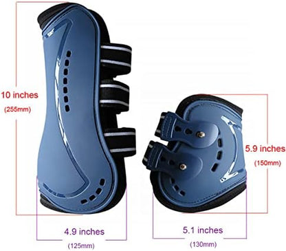 Horse Boots Open Front Jumping Tendon Sport Boots, Hind Fetlock Boots, Secure Leg Protection, Classic Breathable Equine Supplies, Set of 4