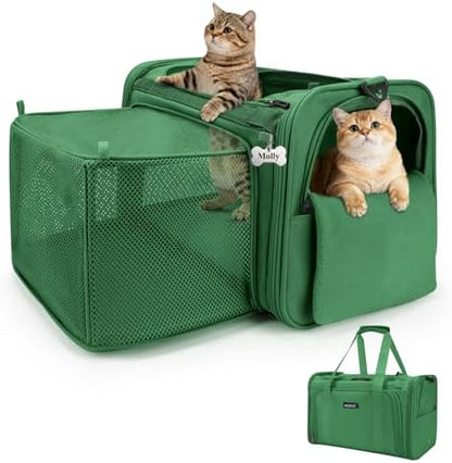 MIDOG Soft Cat Carrier Airline Approved, Expandable for Cats Up to 15lbs