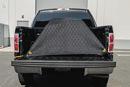 CAT Water Resistant Woven Utility Blanket, 72-Inch x 60-Inch Outdoor Tarp Material Padded Blanket, Rivets for Tie Downs, Park Picnic, Moving, Protect Furniture, Brown Black - 980788N
