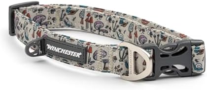 Winchester Printed Designer Dog Collar, Garden Fungi, M