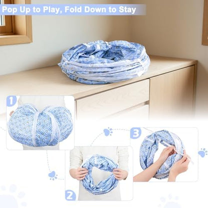 Glittme S-Shape Cat Tunnel, Foldable Cat Tunnels for Indoor Cats