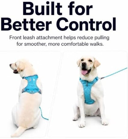 PawWave No Pull Dog Harness with Built-in Hidden AirTag & GPS Tracker Holder, Reflective Adjustable Escape-Proof Vest Harness for Small & Medium Dogs (Blue, S)