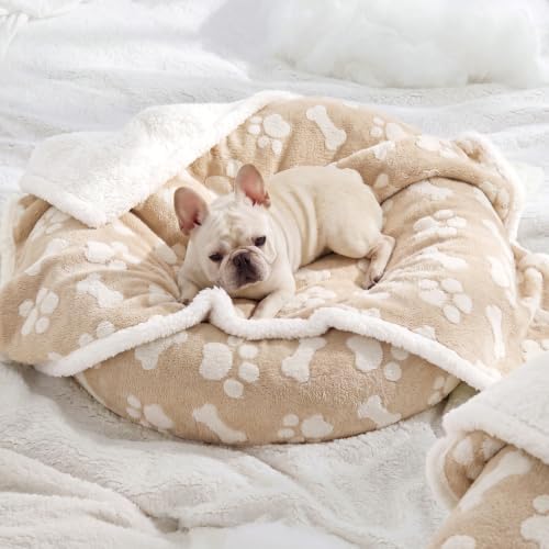 LE SURE Waterproof Dog Blankets for Medium Dogs Cute 3D Jacquard,30x40
